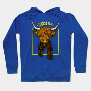 Business Highland Cow With Christmas Text Hoodie